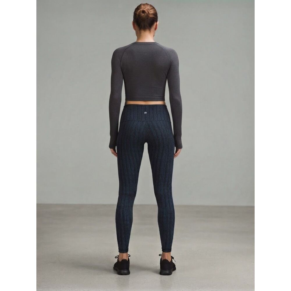 Lululemon Wunder Under High-Rise Leggings Navy Blue Pinstripe Size 4 No Tag